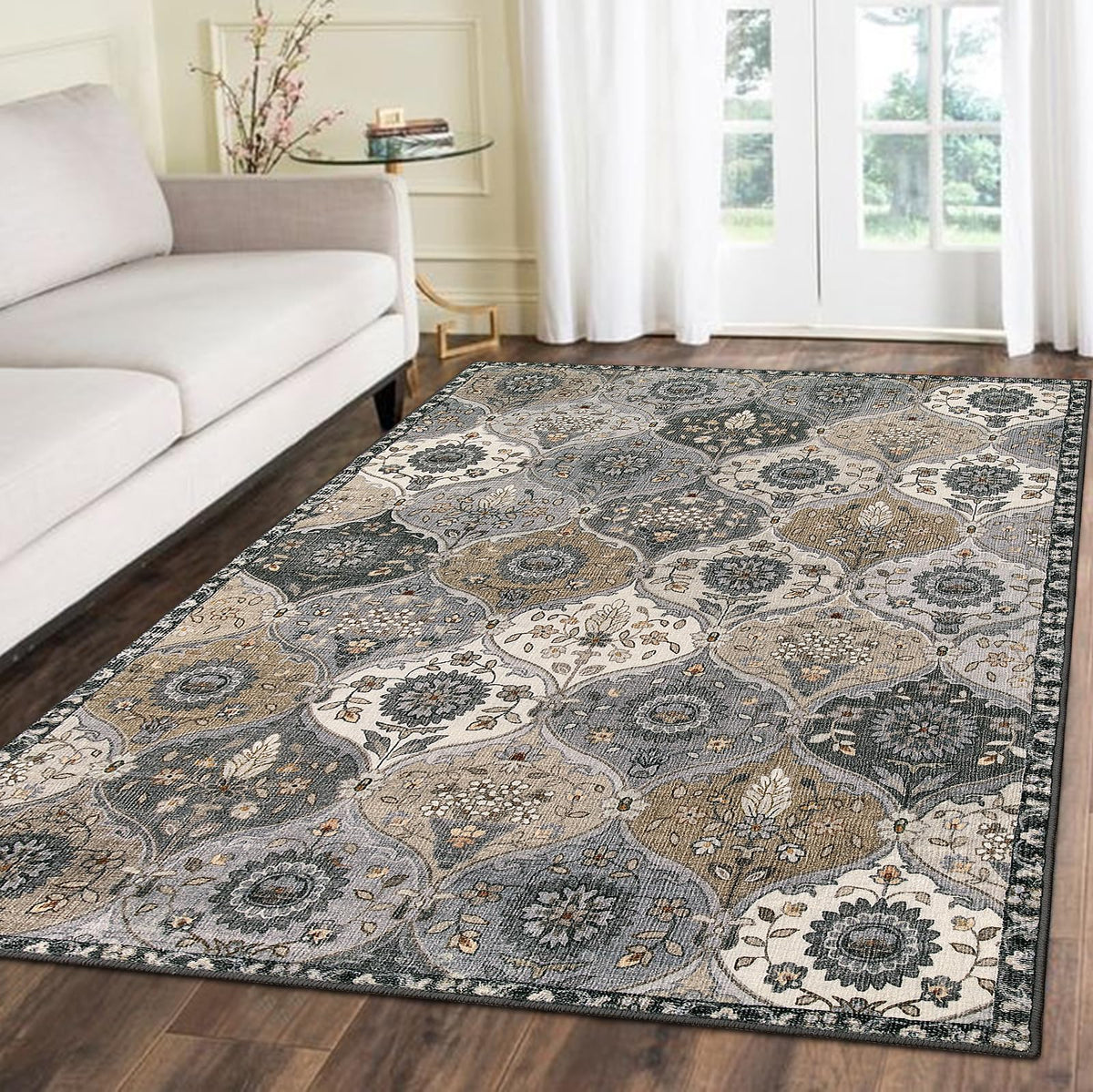 Lahome Moroccan Kitchen Rugs Non Slip Washable, 2x4 Rugs for Entryway