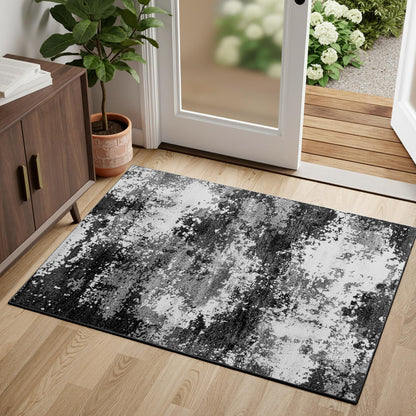 Black Washable Rug 5x7 Area Rugs for Living Room Bedroom Carpet