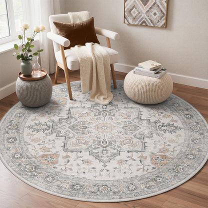 GENIMO 8x10 Washable Area Rugs for Living Room, Non Slip, Taupe Brown