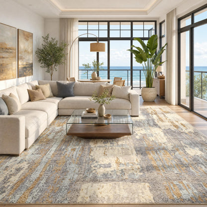 Toneed 4x6 Feet Washable Area Rugs for Bedroom Living Room, 48"x72" Grey