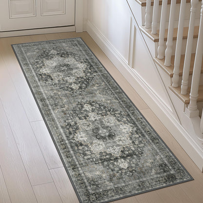 GENIMO 8x10 Washable Area Rugs for Living Room, Non Slip, Taupe Brown