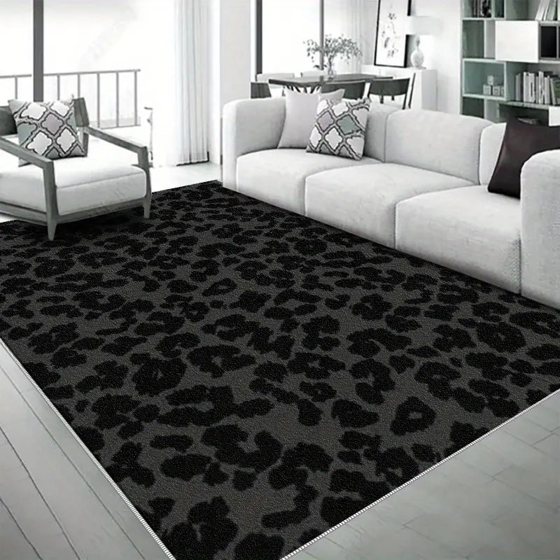 Leopard print area rug, summer and autumn rug, suitable for bedroom, living room, home, apartment, office, dormitory, corridor, casual modern light luxury rug,rugs for bedroom