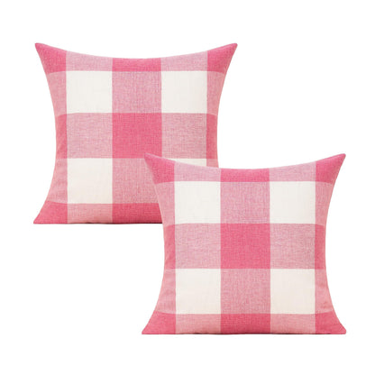 VAKADO Outdoor Plaid Throw Pillow Covers 18x18 Set of 2, Black & White