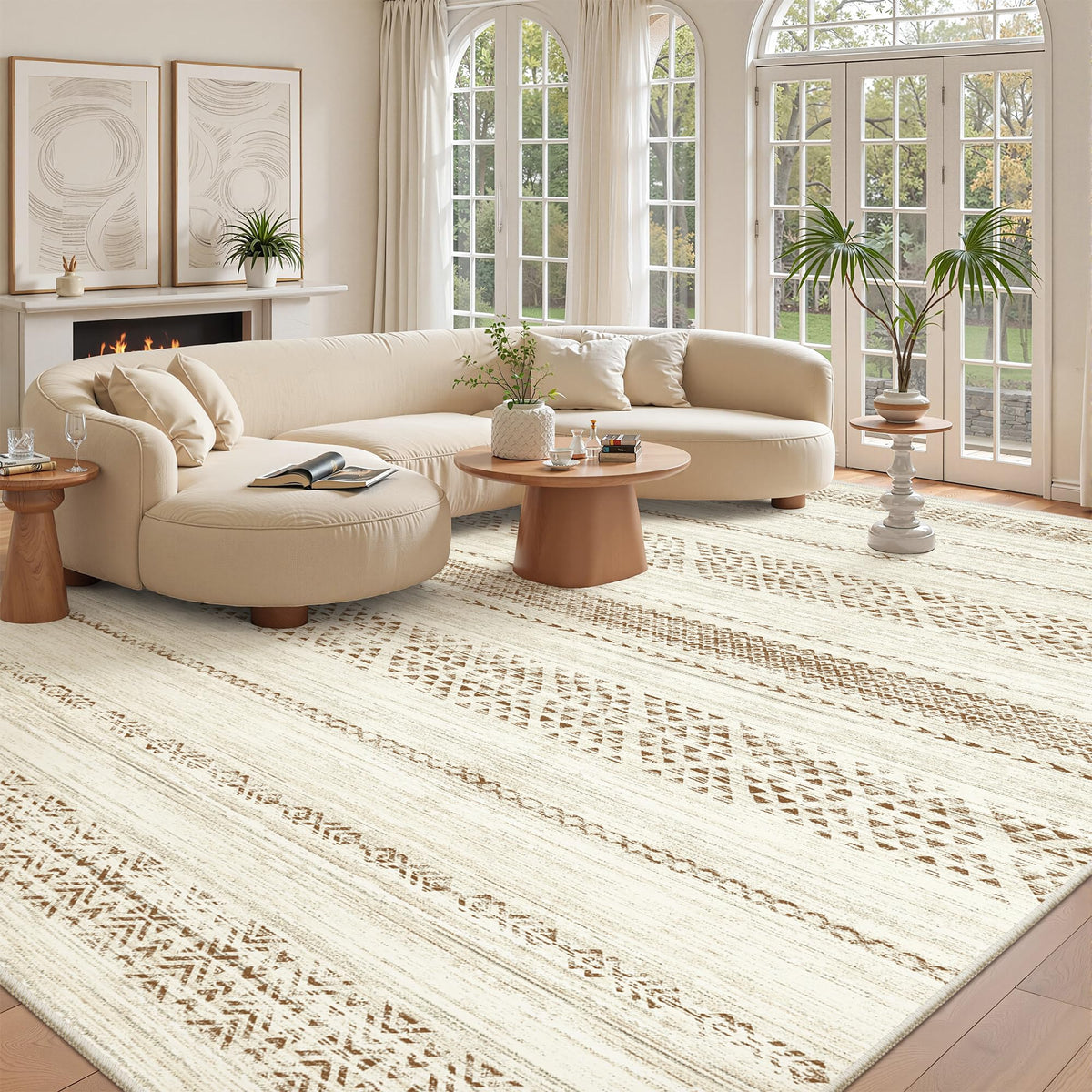 Miukiki 8x10 Area Rug for Living Room, Washable Soft Non Slip Rug Grey