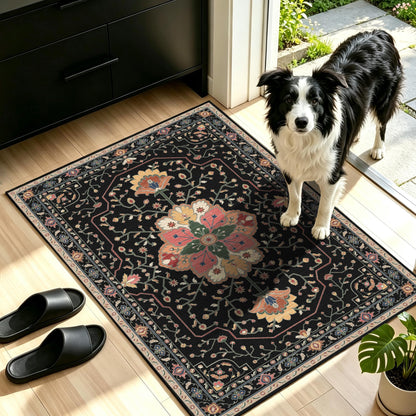 YARNSCAPE 5' x 7' Machine Washable Area Rug, Non-Slip Low-Pile Carpet