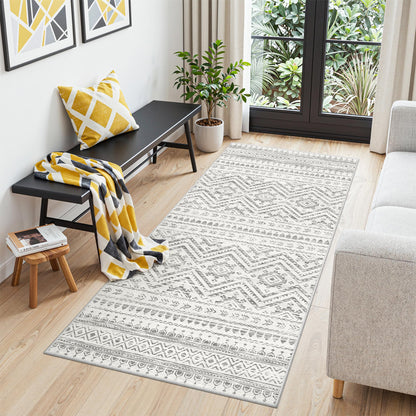 Miukiki 8x10 Area Rug for Living Room, Washable Soft Non Slip Rug Grey
