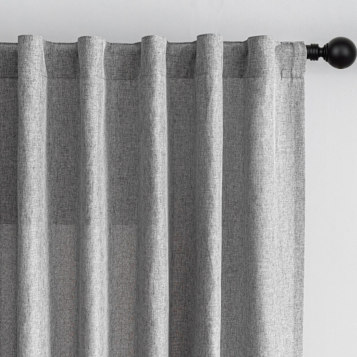 MYSKY HOME Linen Curtains for Living Room, Natural Semi Sheer Curtains & Drapes 84 inches Length 2 Panels Set Farmhouse Country Boho Style Back Tab Draperies for Sliding Glass Door, 50" Wide, Linen