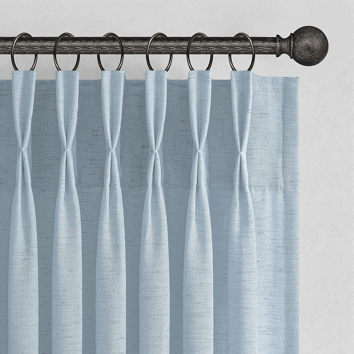 Topfinel Oatmeal Beige Pinch Pleated Curtains 84 Inches Long for Living Room 2 Panels Sets,Stone Washed Linen Earth Tone Decor Back Tab Boho Neutral Greige Earthy Sheer Curtain for Bedroom