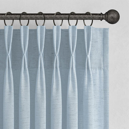 Topfinel Oatmeal Beige Pinch Pleated Curtains 84 Inches Long for Living Room 2 Panels Sets,Stone Washed Linen Earth Tone Decor Back Tab Boho Neutral Greige Earthy Sheer Curtain for Bedroom