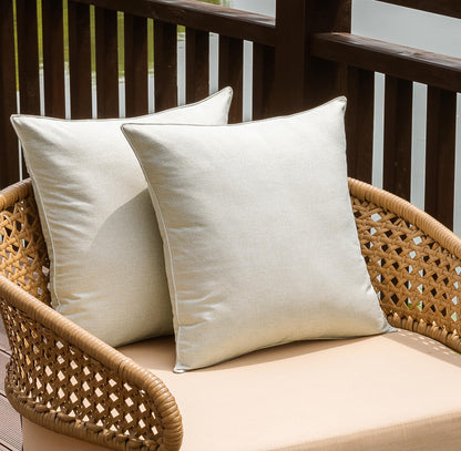 NiNi ALL Waterproof Outdoor Pillow Covers 18x18 Set of 2 Patio Black