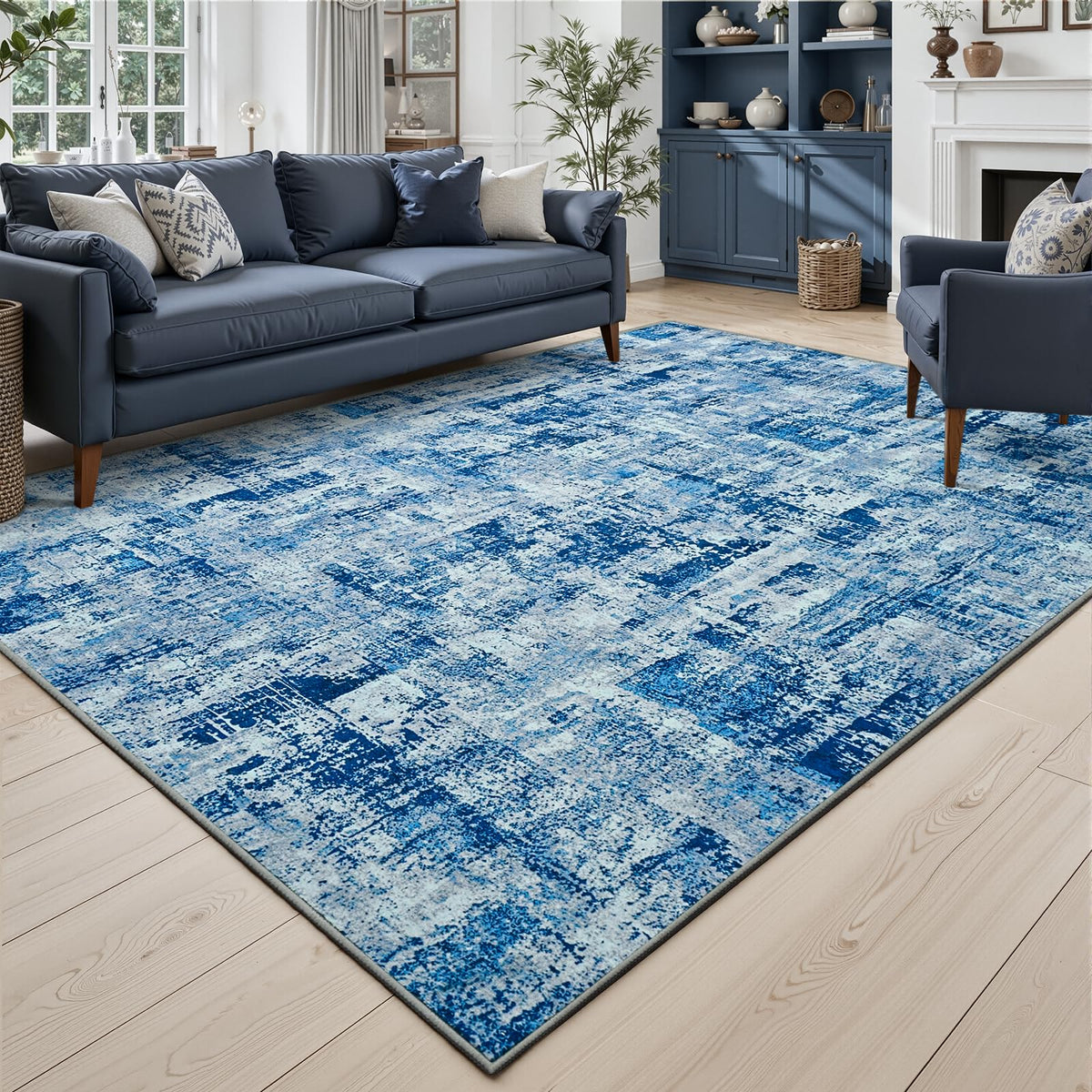Toneed 4x6 Feet Washable Area Rugs for Bedroom Living Room, 48"x72" Grey