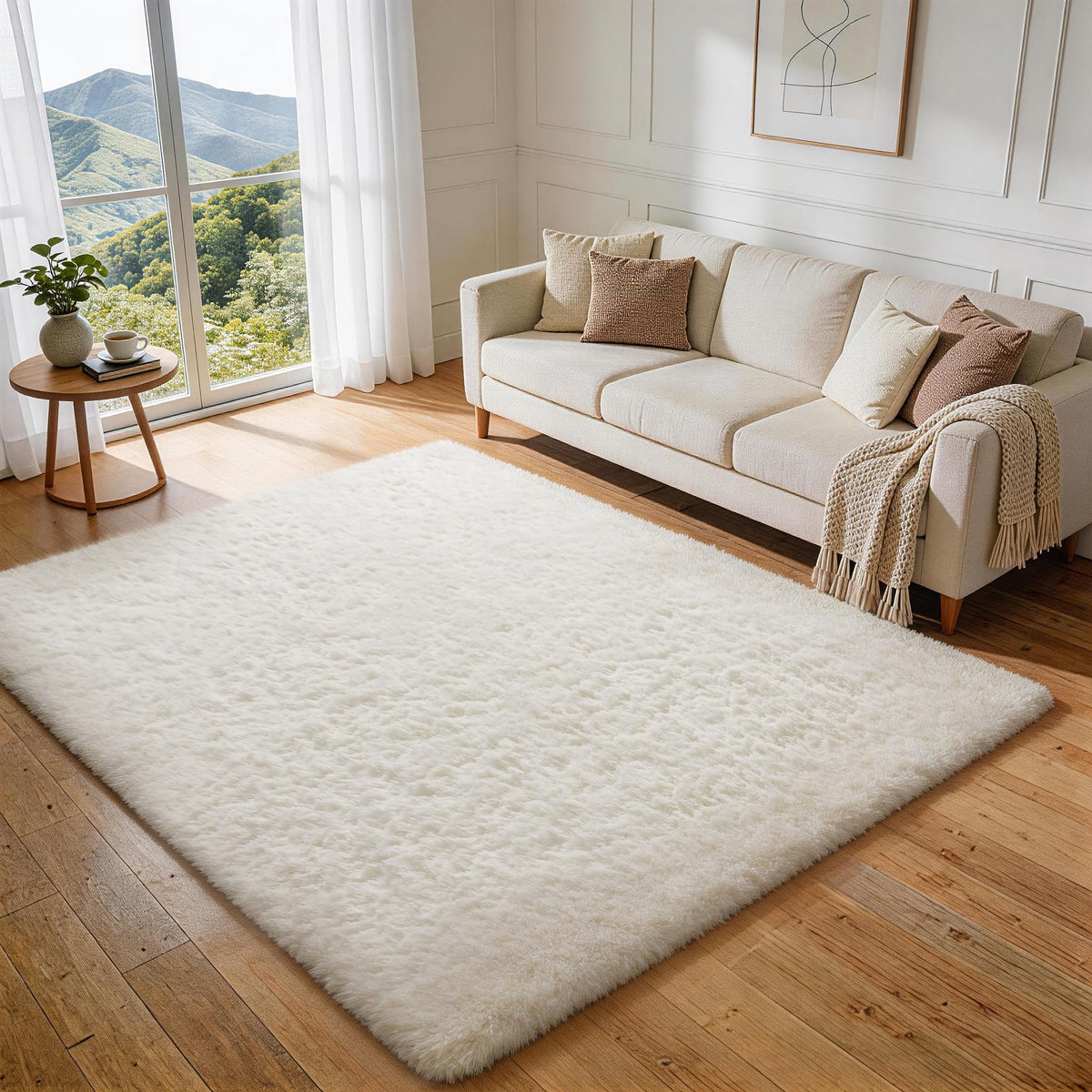 Ophanie Small Rug Upgrade Non Slip Throw Bedside Area Rugs, Fluffy Soft Grey Mini Bedroom Carpet, Affordable Door Entryway Indoor Inside Front Entrance Dog 2x3 Mat, Home Decor Aesthetic, Nursery