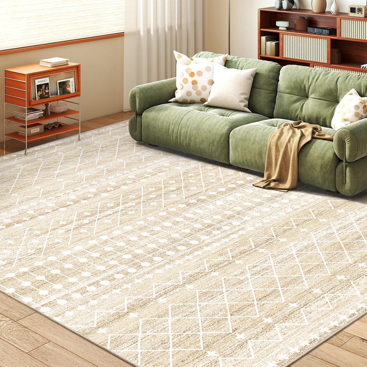 Miukiki 8x10 Area Rug for Living Room, Washable Soft Non Slip Rug Grey