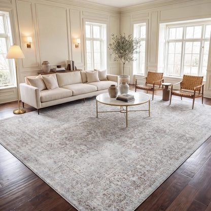 SAFAVIEH Evoke Area Rug 9x12, Large Ivory & Taupe EVK256E