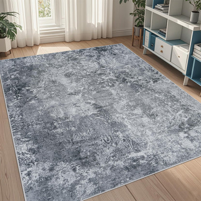 8x10 Area Rugs for Living Room Washable Bedroom Dining Room Blue Grey