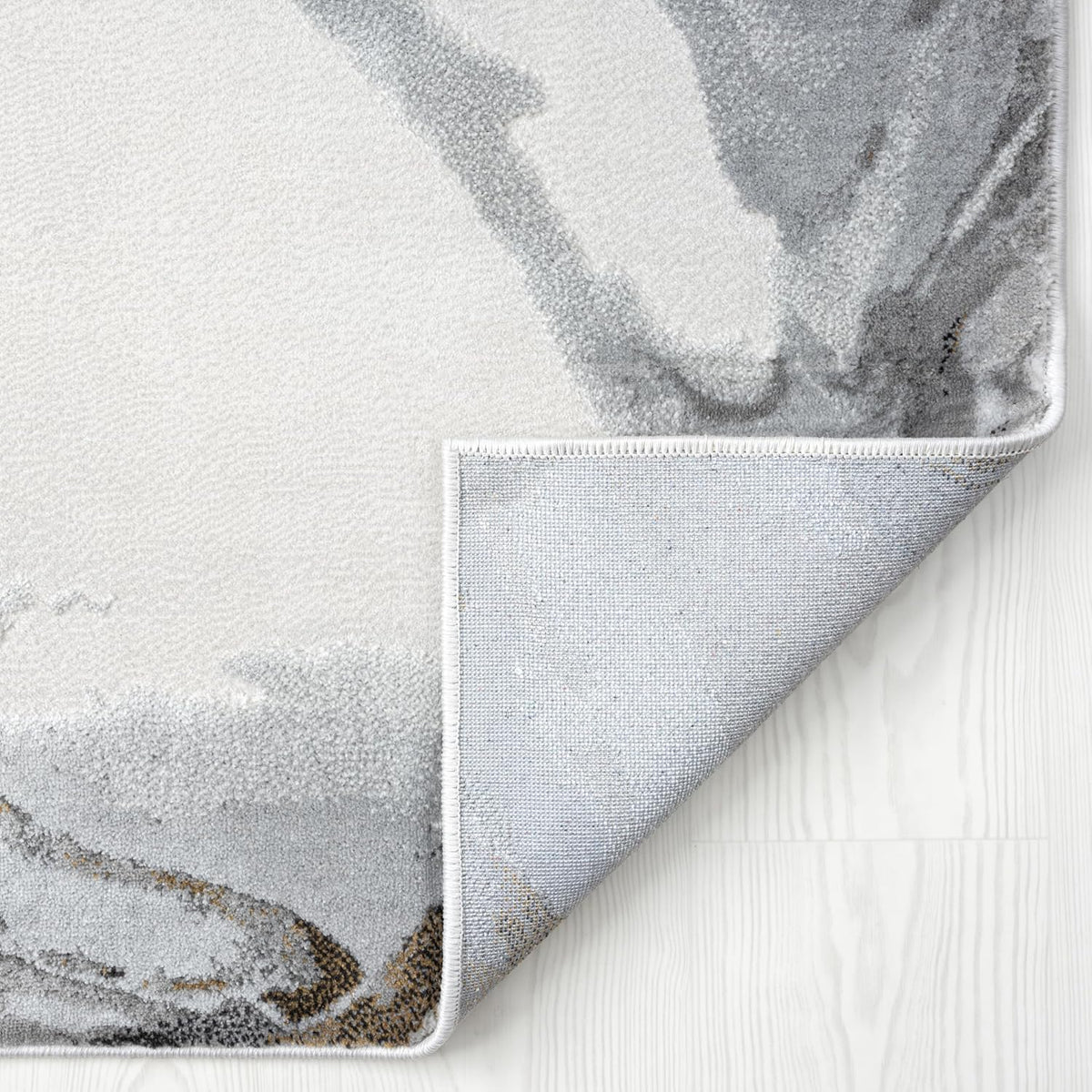 Abani Regal Collection Area Rug - Abstract Dark Grey Cracked Stone Design - 4' x 6' - Washable - for Living Room, Bedroom & Office