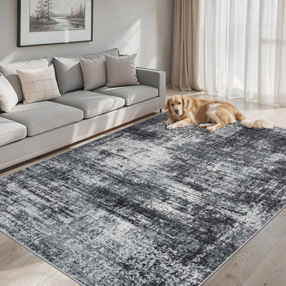 PLHXFR 8x10 Area Rug Living Room: Modern Abstract Washable Carpet Grey