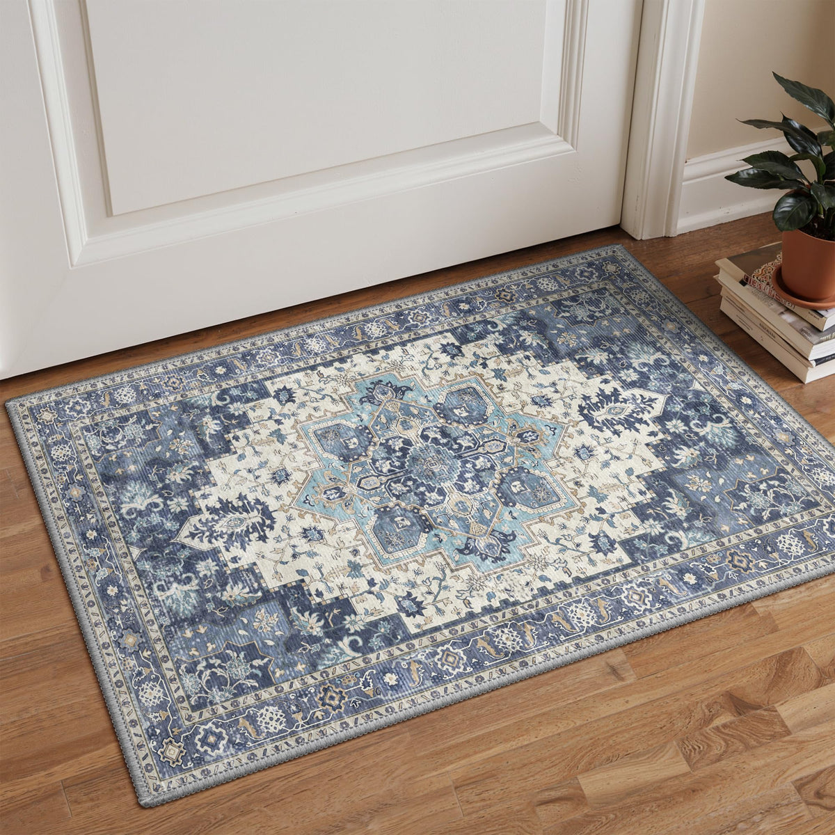GENIMO 8x10 Washable Area Rugs for Living Room, Non Slip, Taupe Brown