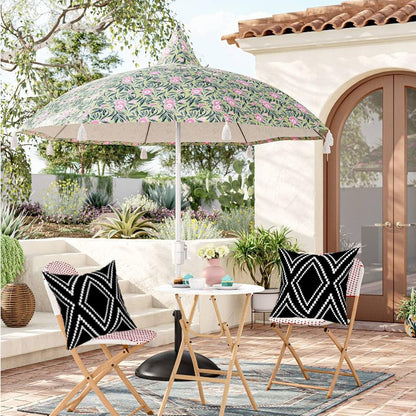Outdoor Pillow Cover Waterproof Set of 2, Black and White Geometric Throw Pillows Cover for Patio Furniture, Outdoor Pillow Covers for Couch, Black (Black&White-01, 18" x 18" Pack of 2)