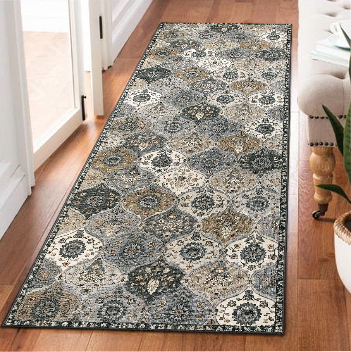 Lahome Moroccan Kitchen Rugs Non Slip Washable, 2x4 Rugs for Entryway