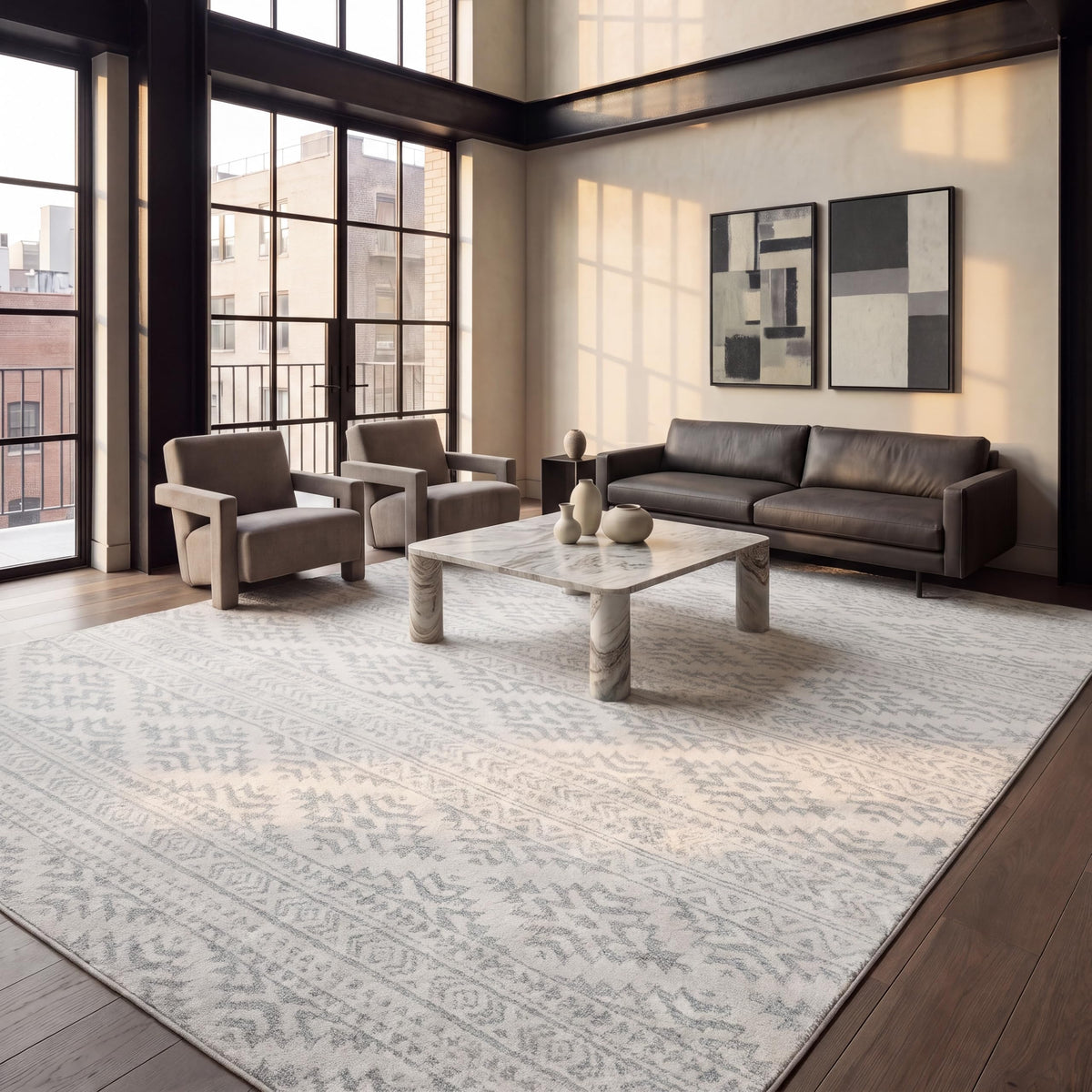 SAFAVIEH Tulum Area Rug 8x10, Large Ivory & Grey TUL272A