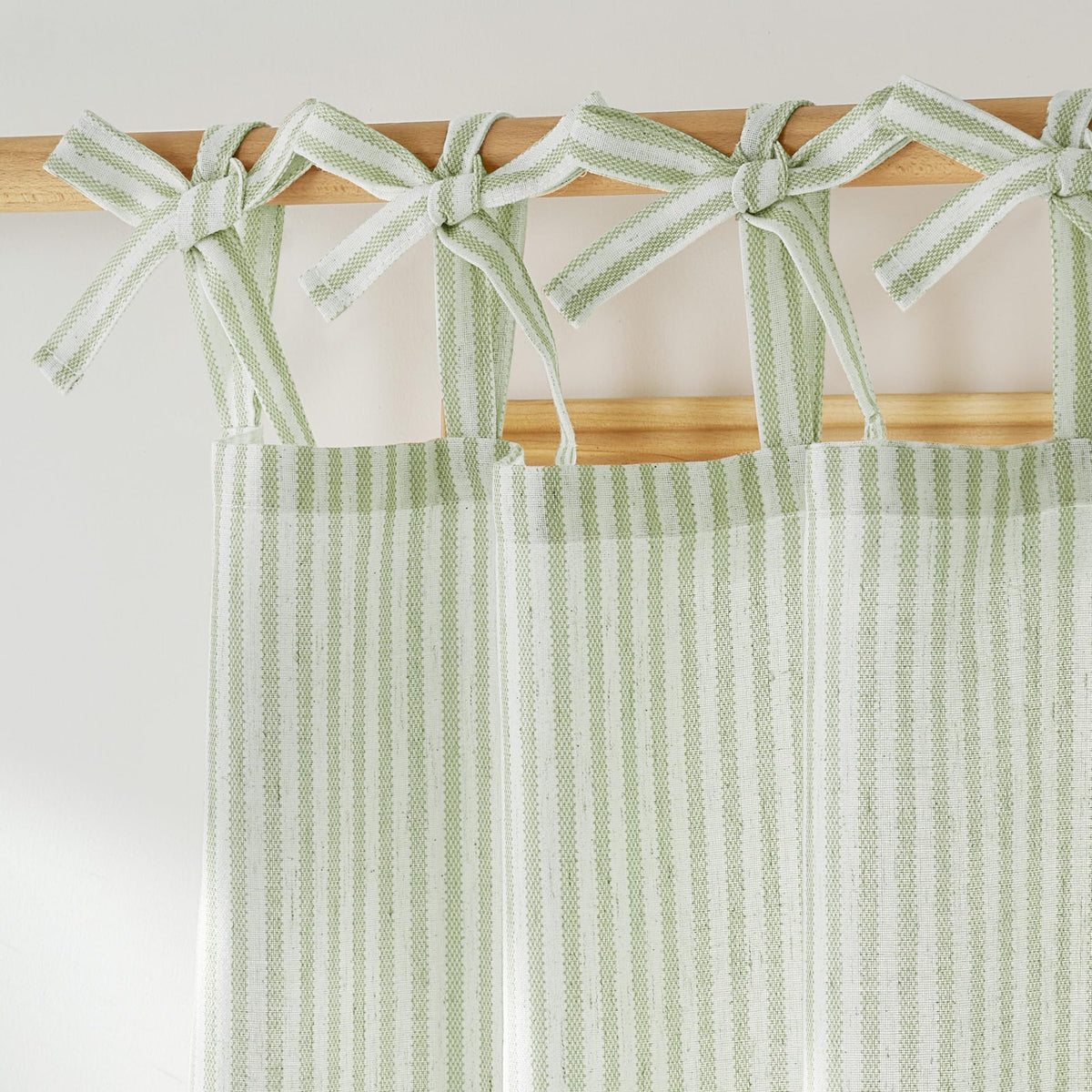 NICETOWN Thick Linen Curtains 84 inch Length 2 Panels Set, Tie Top Light Filtering Curtains Semitransparent Linen Burlap Drapes Privacy for Bedroom/Princess Room, W52 x L84, Natural