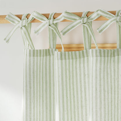 NICETOWN Thick Linen Curtains 84 inch Length 2 Panels Set, Tie Top Light Filtering Curtains Semitransparent Linen Burlap Drapes Privacy for Bedroom/Princess Room, W52 x L84, Natural