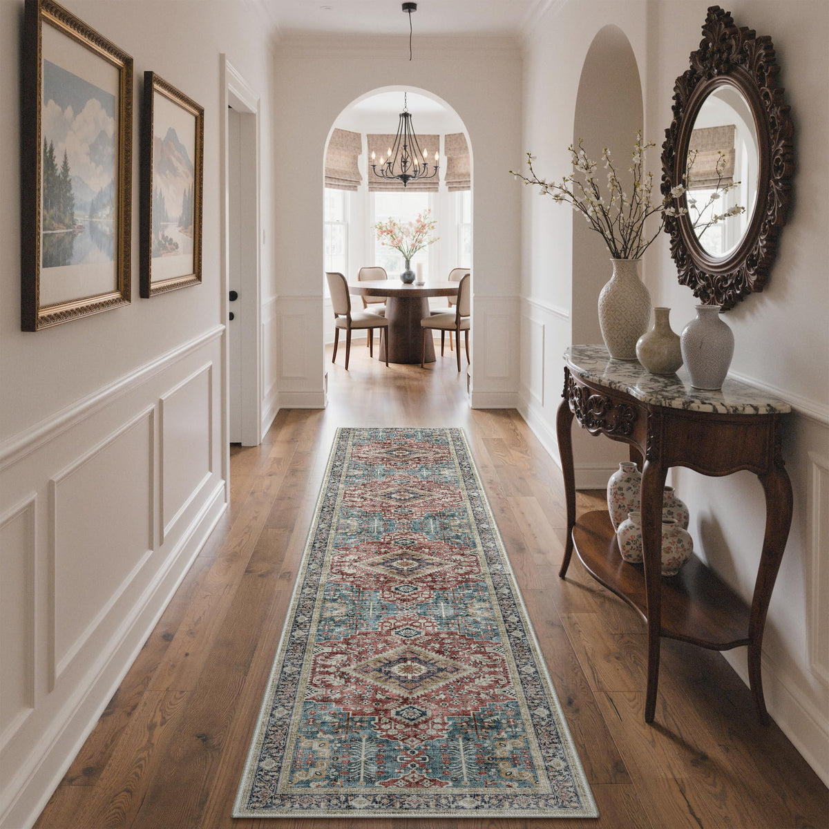 GENIMO 8x10 Washable Area Rugs for Living Room, Non Slip, Taupe Brown