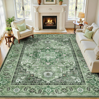 Lofus 5x7 Area Rugs for Living Room Bedroom, Soft Boho Carpet Floral Brown