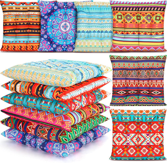Menkxi 6 Pcs Bohemian Floor Pillows 15 Inch, Stylish