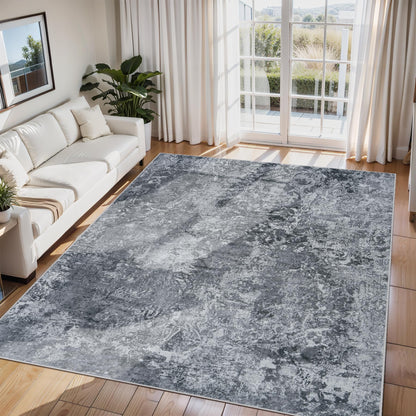 8x10 Area Rugs for Living Room Washable Bedroom Dining Room Blue Grey