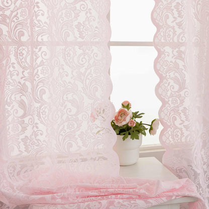 ALIGOGO Black Lace Curtains for Living Room, Gothic Decor, 52W x 84L Inch