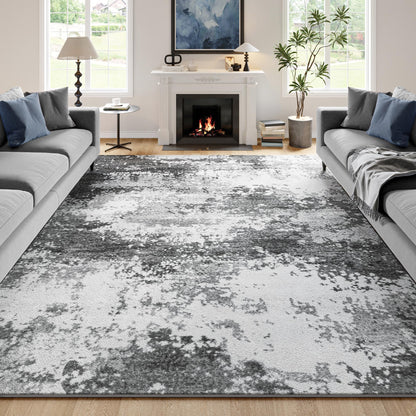 Black Washable Rug 5x7 Area Rugs for Living Room Bedroom Carpet