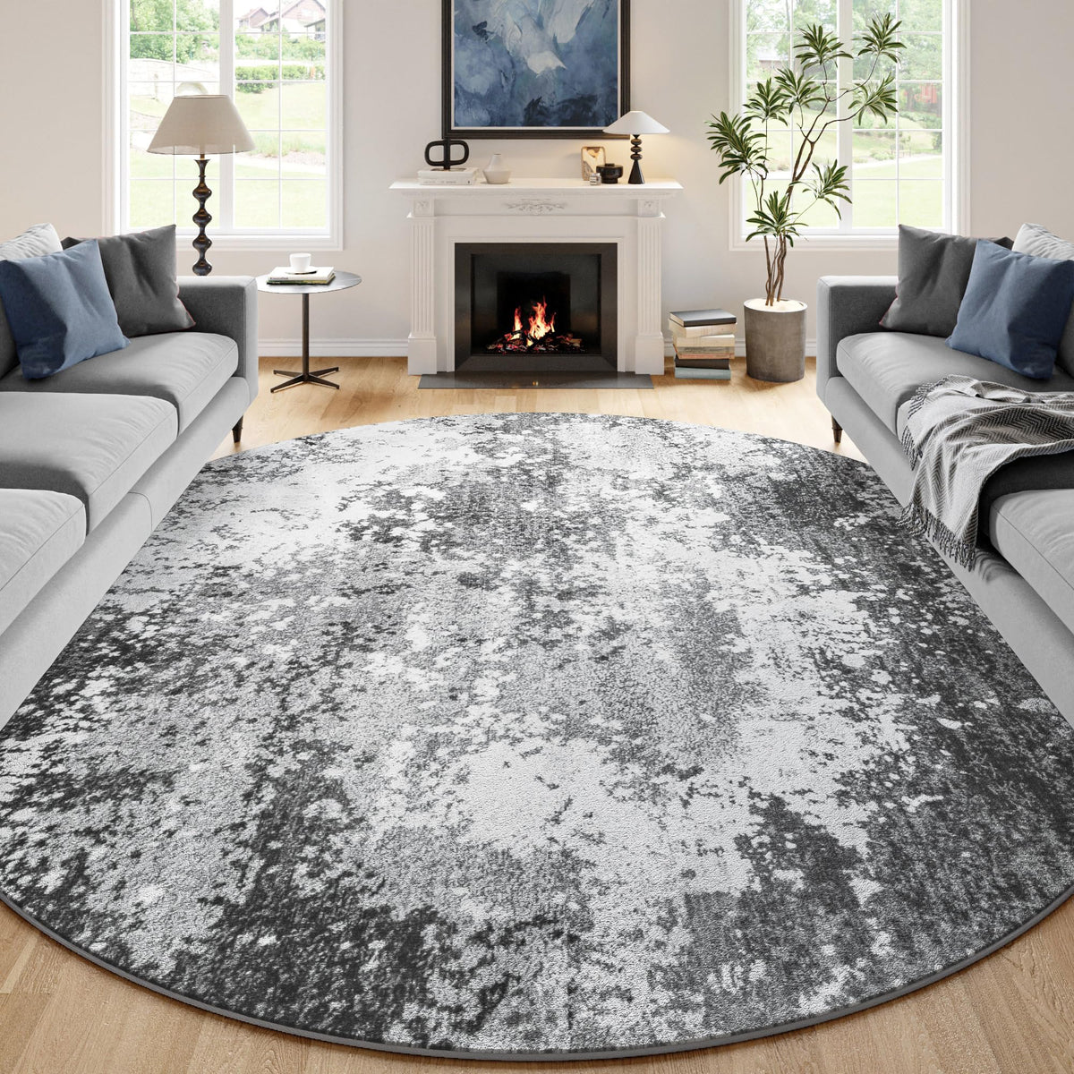 Black Washable Rug 5x7 Area Rugs for Living Room Bedroom Carpet