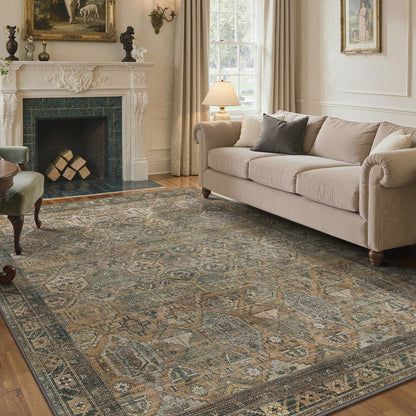 GENIMO 8x10 Washable Area Rugs for Living Room, Non Slip, Taupe Brown