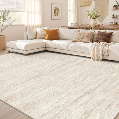 Nakagishi Boho 5x7 Area Rug Living Room Rugs Machine Washable Beige/Brown