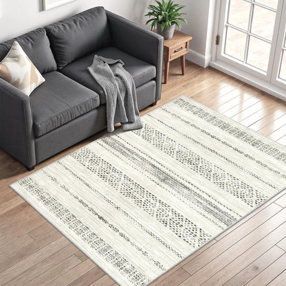 Miukiki 8x10 Area Rug for Living Room, Washable Soft Non Slip Rug Grey