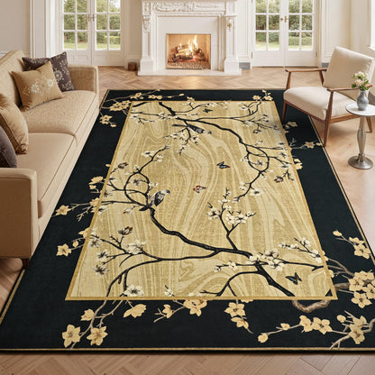 Foxmas 4x6 Purple Floral Area Rug