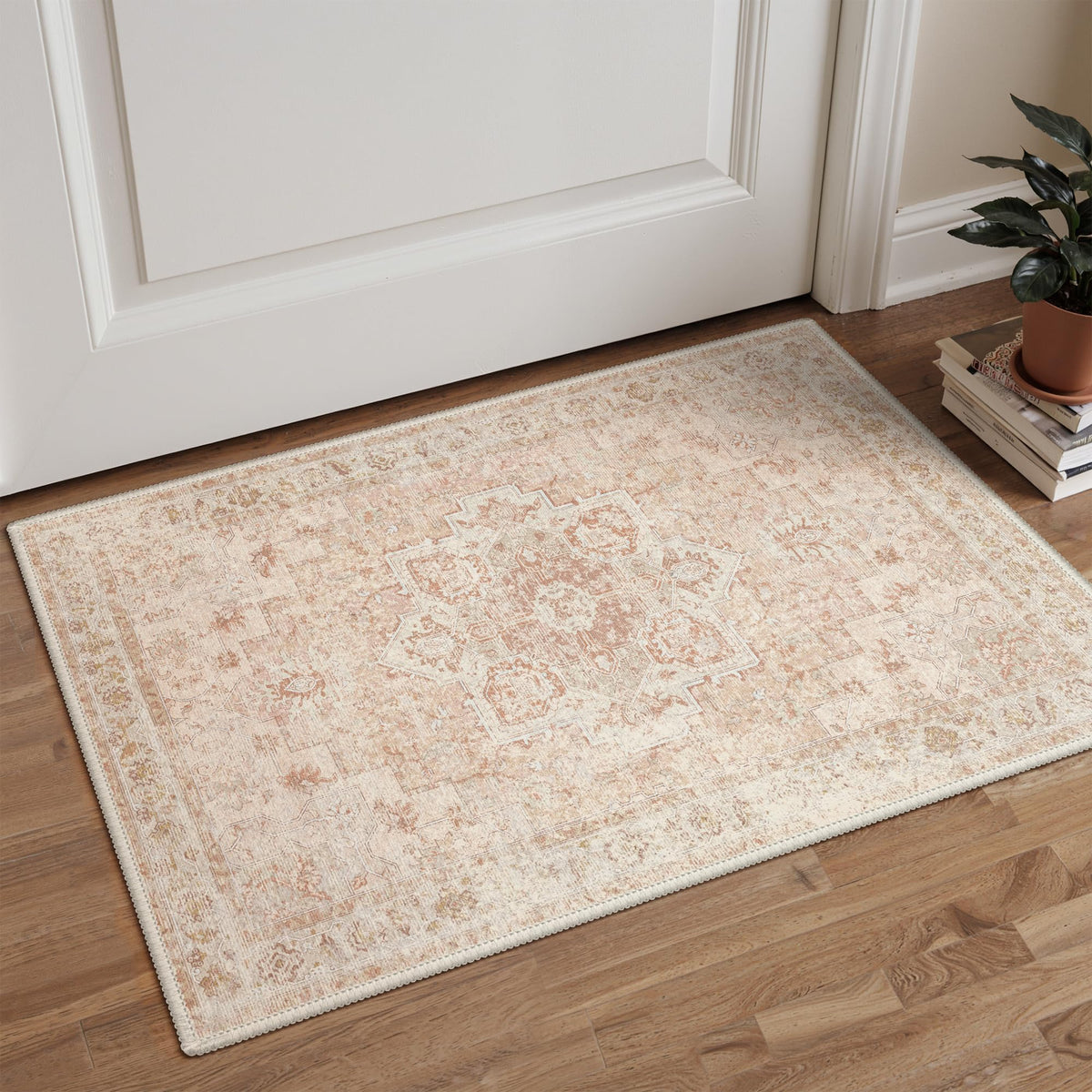 GENIMO 8x10 Washable Area Rugs for Living Room, Non Slip, Taupe Brown