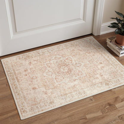 GENIMO 8x10 Washable Area Rugs for Living Room, Non Slip, Taupe Brown