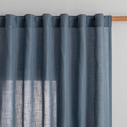 MYSKY HOME Linen Curtains for Living Room, Natural Semi Sheer Curtains & Drapes 84 inches Length 2 Panels Set Farmhouse Country Boho Style Back Tab Draperies for Sliding Glass Door, 50" Wide, Linen