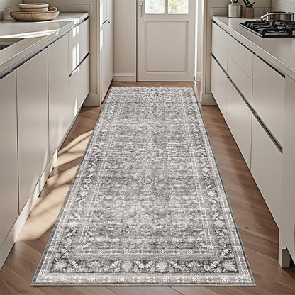 OPPODREAM Vintage Blue Area Rugs 5x7, Washable Rug for Living Room