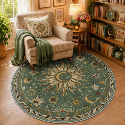 Vacuum-Friendly, 5x7 Washable Area Rug, Black Gold Beige Red