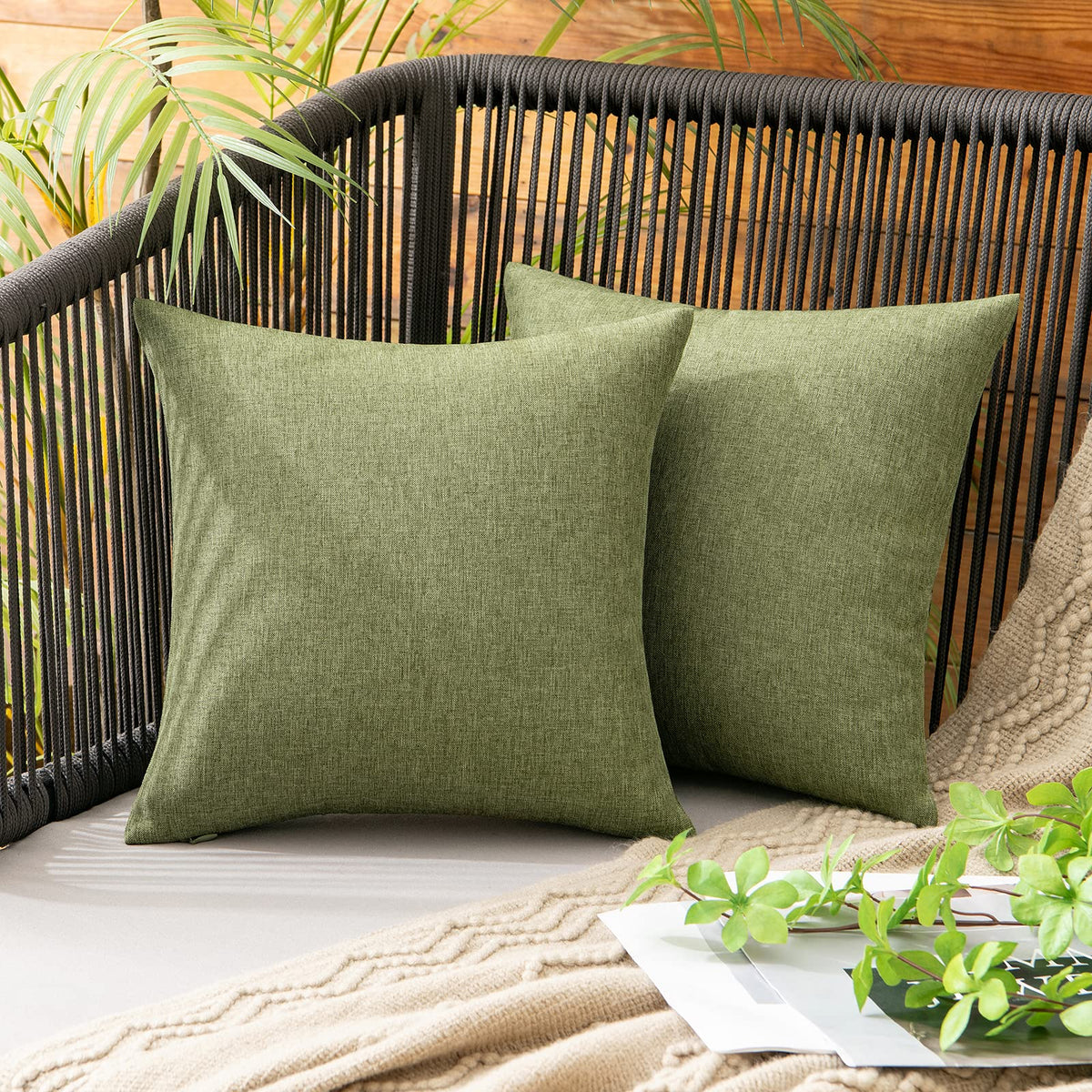 MIULEE Decorative Outdoor Pillow Covers Fall 18x18 Rust