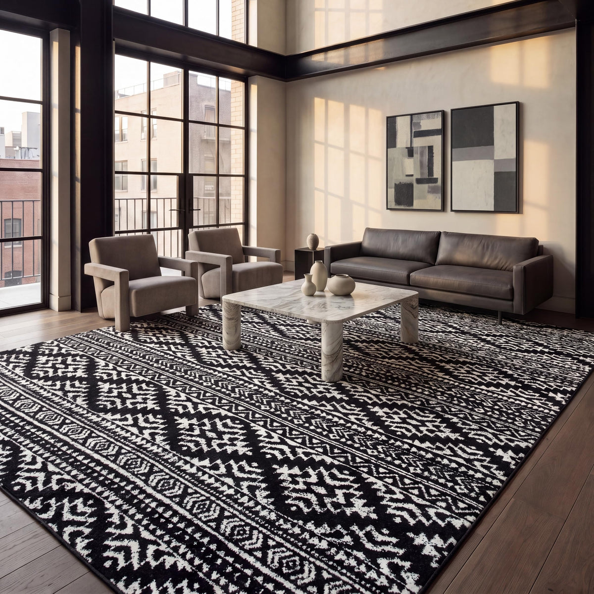 SAFAVIEH Tulum Area Rug 8x10, Large Ivory & Grey TUL272A