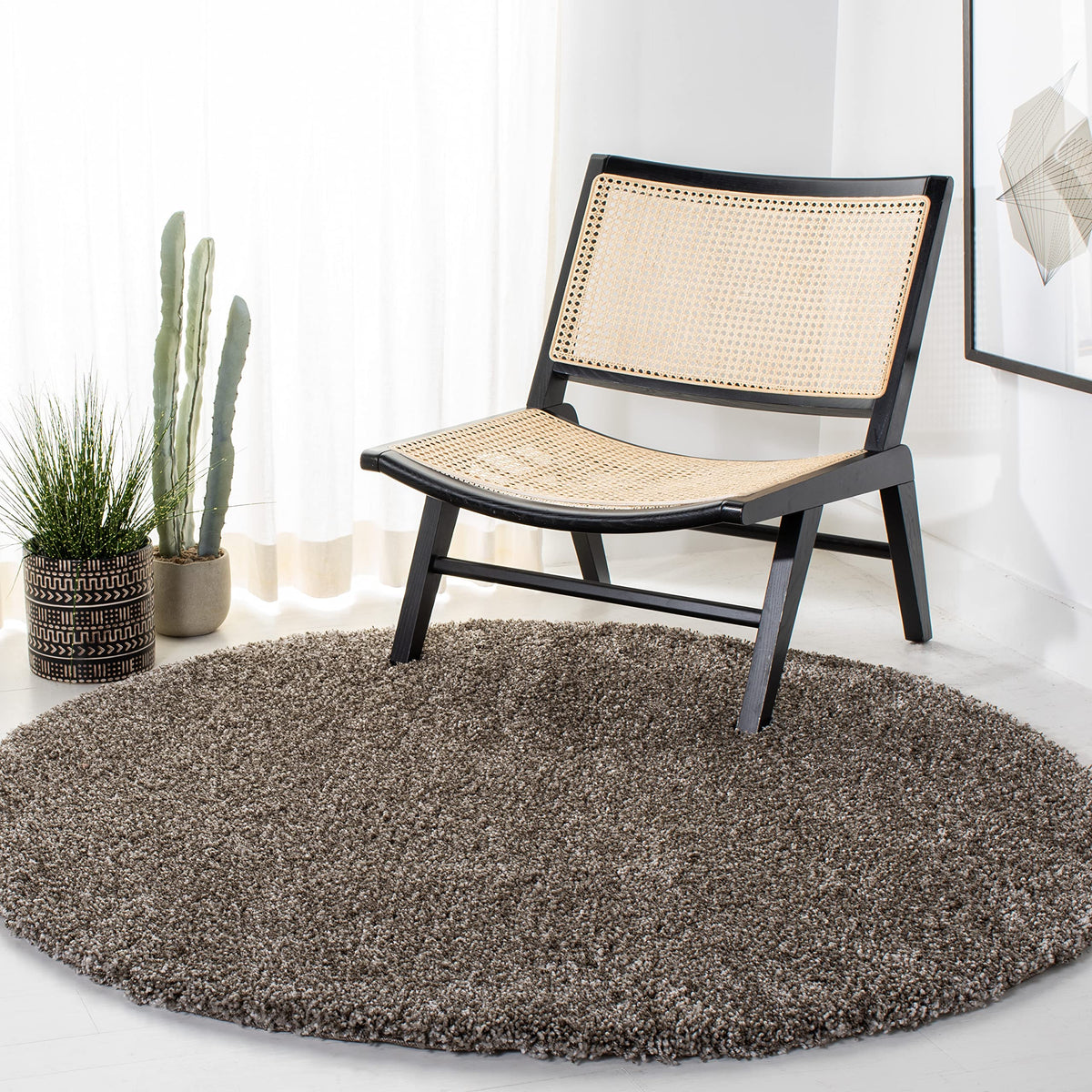 SAFAVIEH Milan Shag Collection 8'6" x 12' Ivory SG180 Solid Non-Shedding Living Room Bedroom Dining Room Entryway Plush 2-inch Thick Area Rug