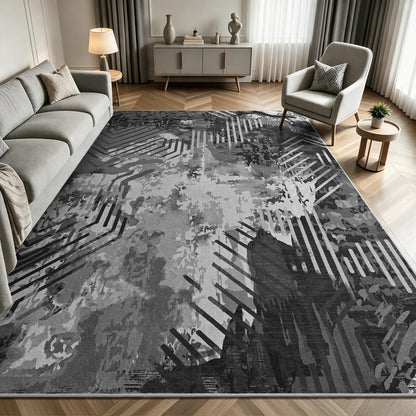Toneed 4x6 Feet Washable Area Rugs for Bedroom Living Room, 48"x72" Grey