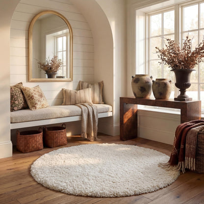 SAFAVIEH Milan Shag Collection 8'6" x 12' Ivory SG180 Solid Non-Shedding Living Room Bedroom Dining Room Entryway Plush 2-inch Thick Area Rug
