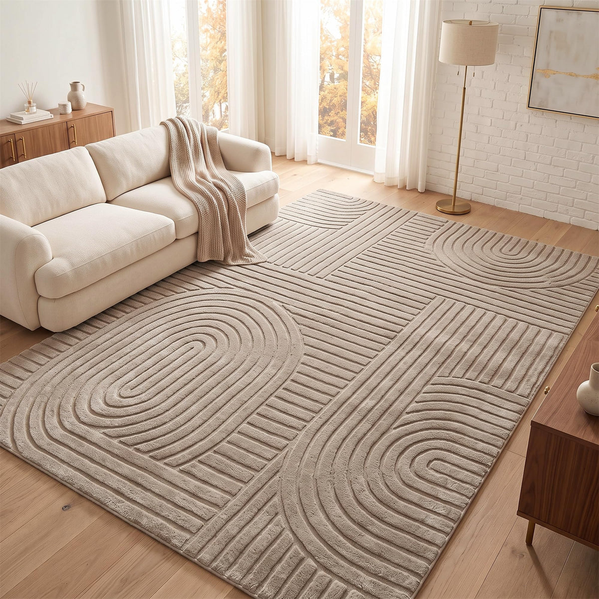 5x7 Grey Solid Color Area Rug, Modern Rugs for Living Room Bedroom