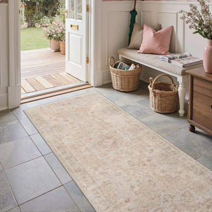 GENIMO 8x10 Washable Area Rugs for Living Room, Non Slip, Taupe Brown